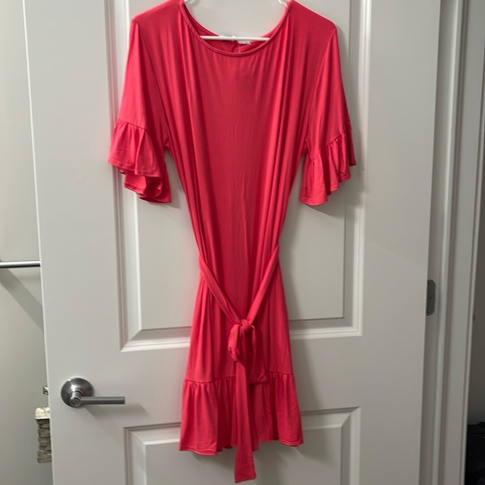 Fraiche by J Ruffle Sleeve Dress Size L NWT